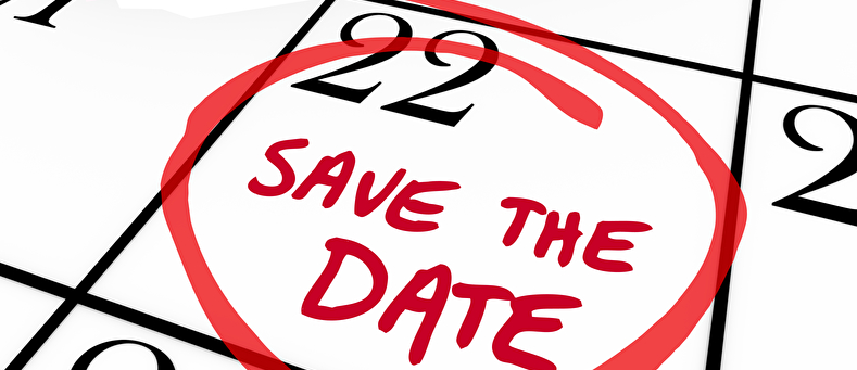 Terminkalenderbild mit Aufschrift save the date